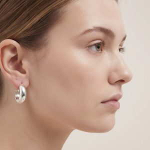 گوشواره حلقه‌ای نقره زنانه