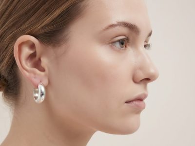 گوشواره حلقه‌ای نقره زنانه