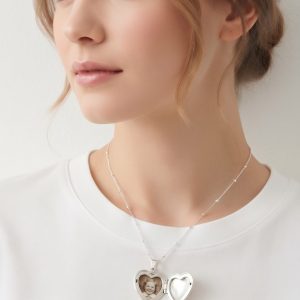 گردنبند نقره طرح قلب بازشو(مدالیون)