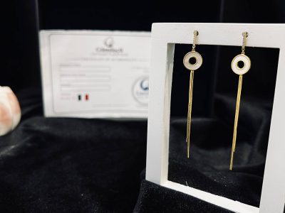 گوشواره آبشاری نقره با آبکاری طلایی